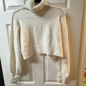 Urban Outfitters Off-White Cropped Turtleneck Sweater